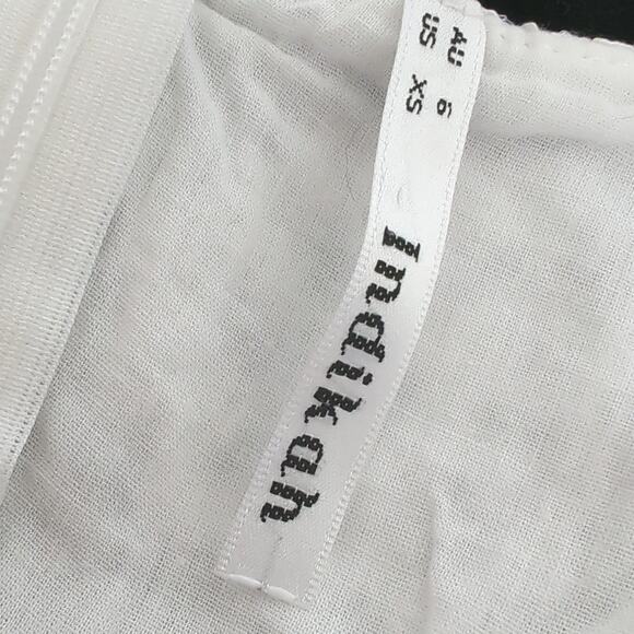 Indikah Dress XS Lace Crochet White Mini Bell Flutter Sleeve V-Neck Party Event - Picture 6 of 9